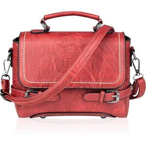 Cute Soft Red Vegan Leather Small Crossbody Purse, Lightweight Everyday Handbag